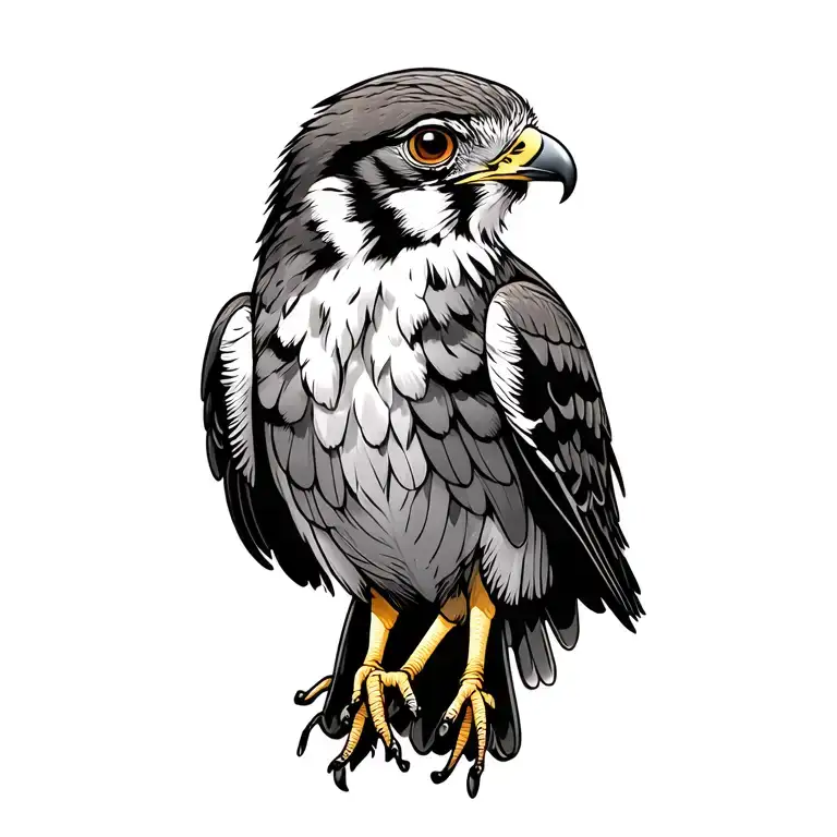 kestrel perched tattoo design idea