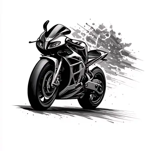 Racing bike pulse tattoo design idea