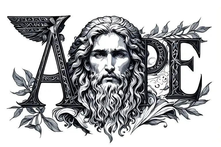 Agape in ancient Greek tattoo design idea