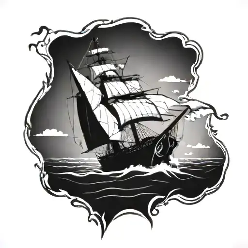 sinking ship tattoo design idea