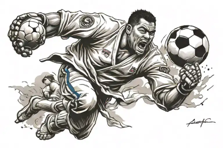 Judo football beatbox tattoo design idea