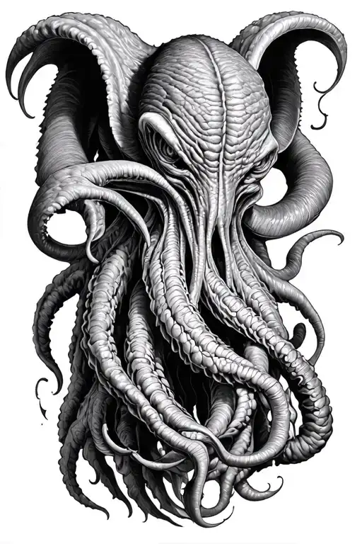 Realism "Cthulhu From H.P. Lovecraft" Tattoo Design Idea tattoo design idea