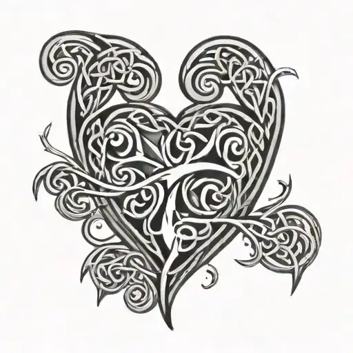 Celtic heart beat tattoo design idea