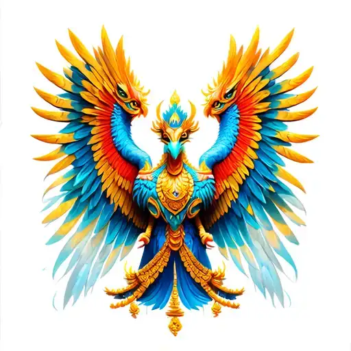 Thai Garuda respectable wise power protection tattoo design idea