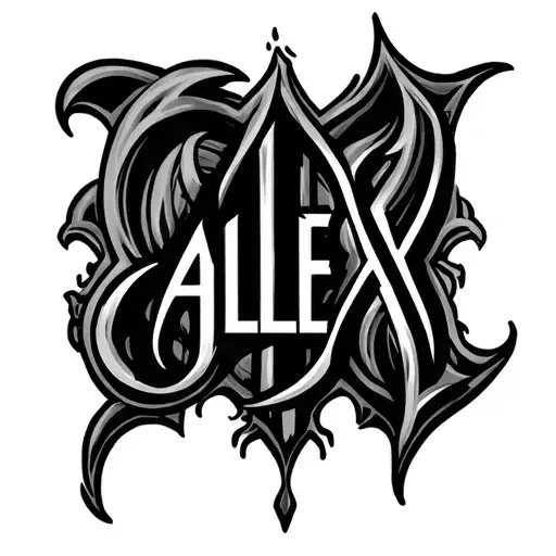 "ALEX" ambigram tattoo design idea