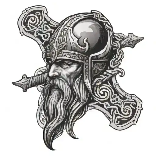 forearm tattoo nordic Viking style with cross intertwined tattoo design idea