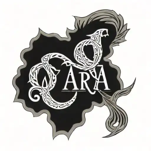 Waylon name and Arya name tattoo tattoo design idea