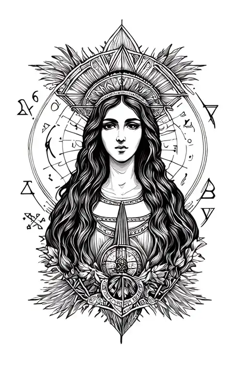 Zodiac sign Virgin with the letter tattoo design idea