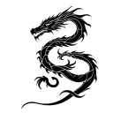 spiraling dragon wrapped tattoo design idea