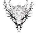 dragon head skull tree tattoo design idea