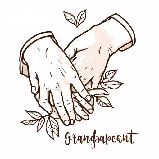 rosewood memorial for grandparents holding hands tattoo design idea