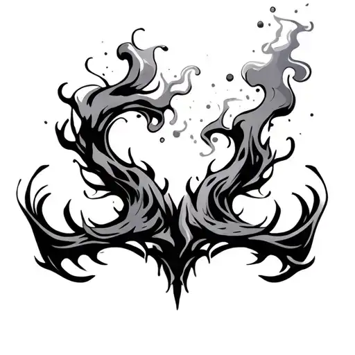 camo into smoke forming the shape tattoo design idea
