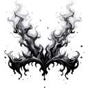 camo into smoke forming the shape tattoo design idea