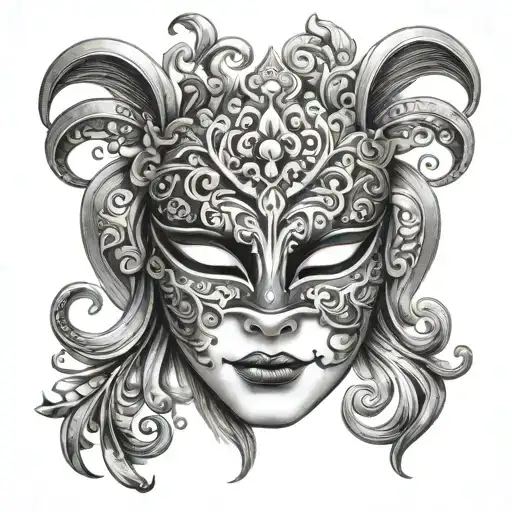 Venetian Mask tattoo design idea