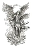 st Michael prayer written tattoo design idea