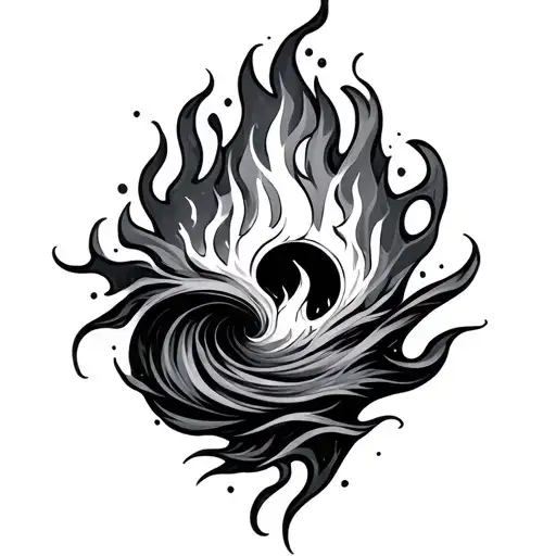 Fire And Water tattoo design idea