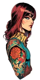 comic book anime and DC and marvel characters tattoo design idea