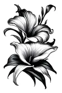 calla lilies in color tattoo design idea
