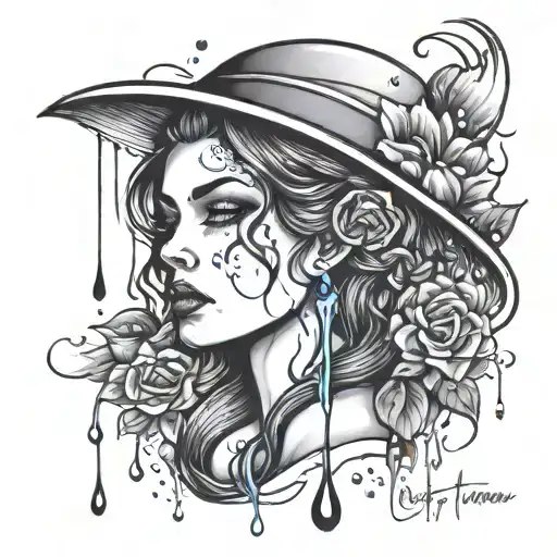 Tears in the rain tattoo design idea