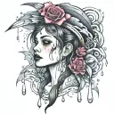 Tears in the rain tattoo design idea