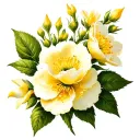 cherokee rose yellow jasmine flowers tattoo design idea