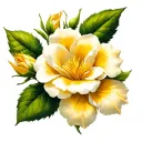 cherokee rose yellow jasmine flowers tattoo design idea