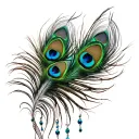 peacock feathers dangling tattoo design idea