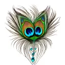 peacock feathers dangling tattoo design idea