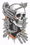 skeleton hands with twenty one pilots  tattoo design idea