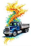 Tow truck tattoo design idea