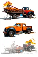 Tow truck tattoo design idea