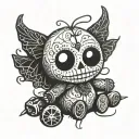 voodoo doll evil tattoo design idea