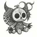voodoo doll evil tattoo design idea