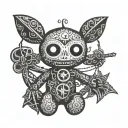 voodoo doll evil tattoo design idea