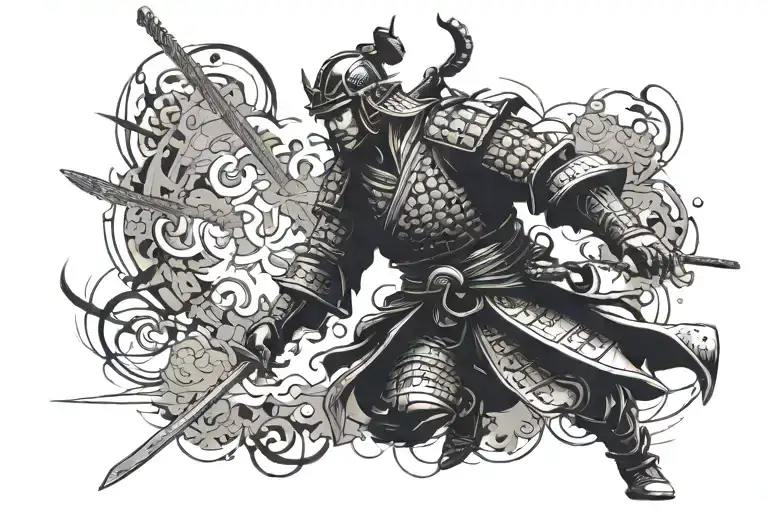 Samurai warrior tattoo design idea