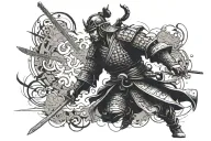Samurai warrior tattoo design idea
