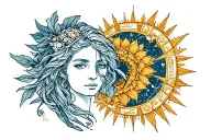 Virgo Aquarius zodiac sign tattoo design idea