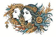 Virgo Aquarius zodiac sign tattoo design idea