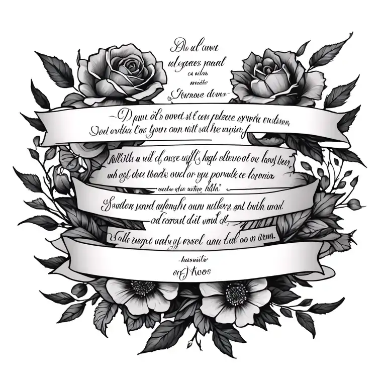 a poem throughout the back tattoo design idea