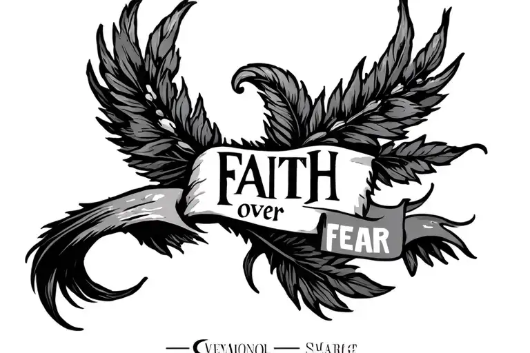 faith over fear tattoo design idea