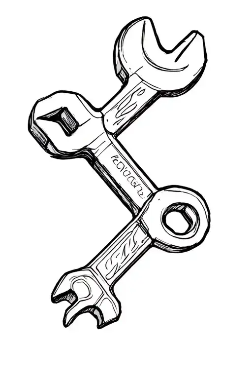 wrench crossed tattoo design idea