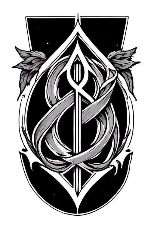 create a vertical bind rune for husband in elder tattoo design idea