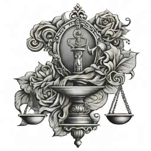 men's libra tattoo design idea