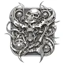 bio mechanical tattoo design idea