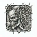 bio mechanical tattoo design idea