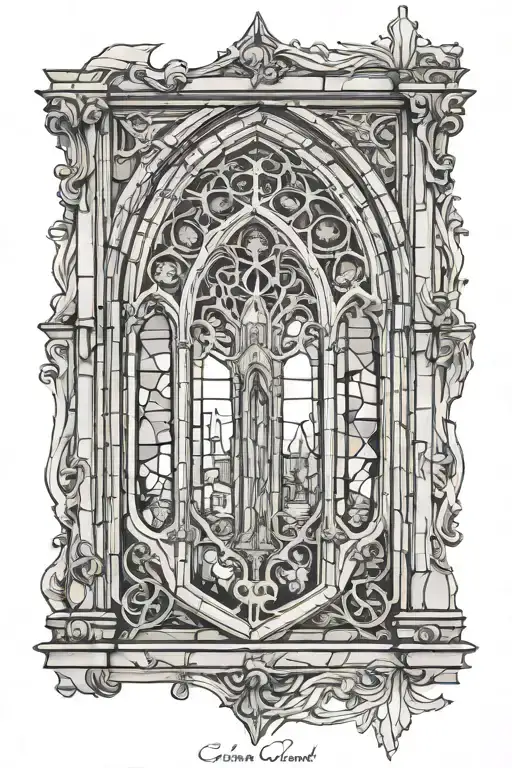gotchic cathedral window tattoo design idea