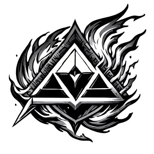 zelda Triforce, fire wind and water tattoo design idea