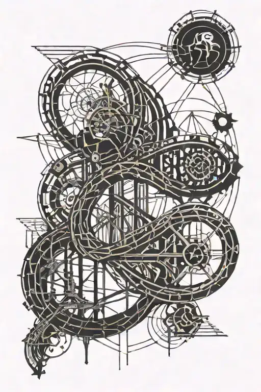 roller coaster libra leo virgo tattoo design idea