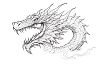 eyes white dragon tattoo design idea