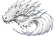 eyes white dragon tattoo design idea